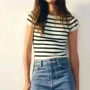 Striped Button Detail Sweater
